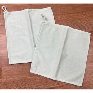 Set of 2 Joy Mangano Joy Supreme Stretch Luxury Hanging Washcloth Towel Mint NEW
